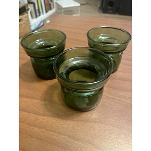 Dansk Candle Holder Vintage MCM Green Denmark Set of 3